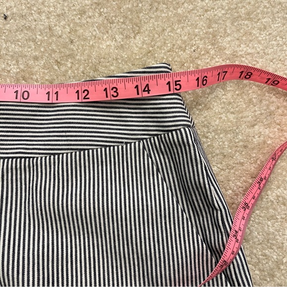 Talbots Skirt Womens 4 Blue White Stripes Cotton Blend Stretch Pockets A-Line - Picture 6 of 8
